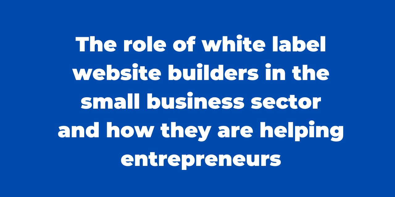 The role of white label website builders in the small business sector and how they are helping entrepreneurs